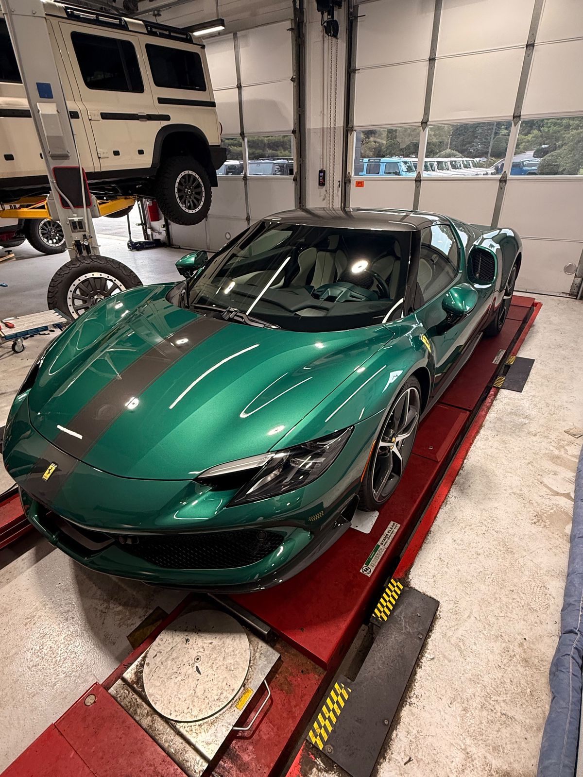 Ferrari in for service